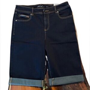inc regular fit Bermuda denim shorts. New with tags size 10 dark denim.
